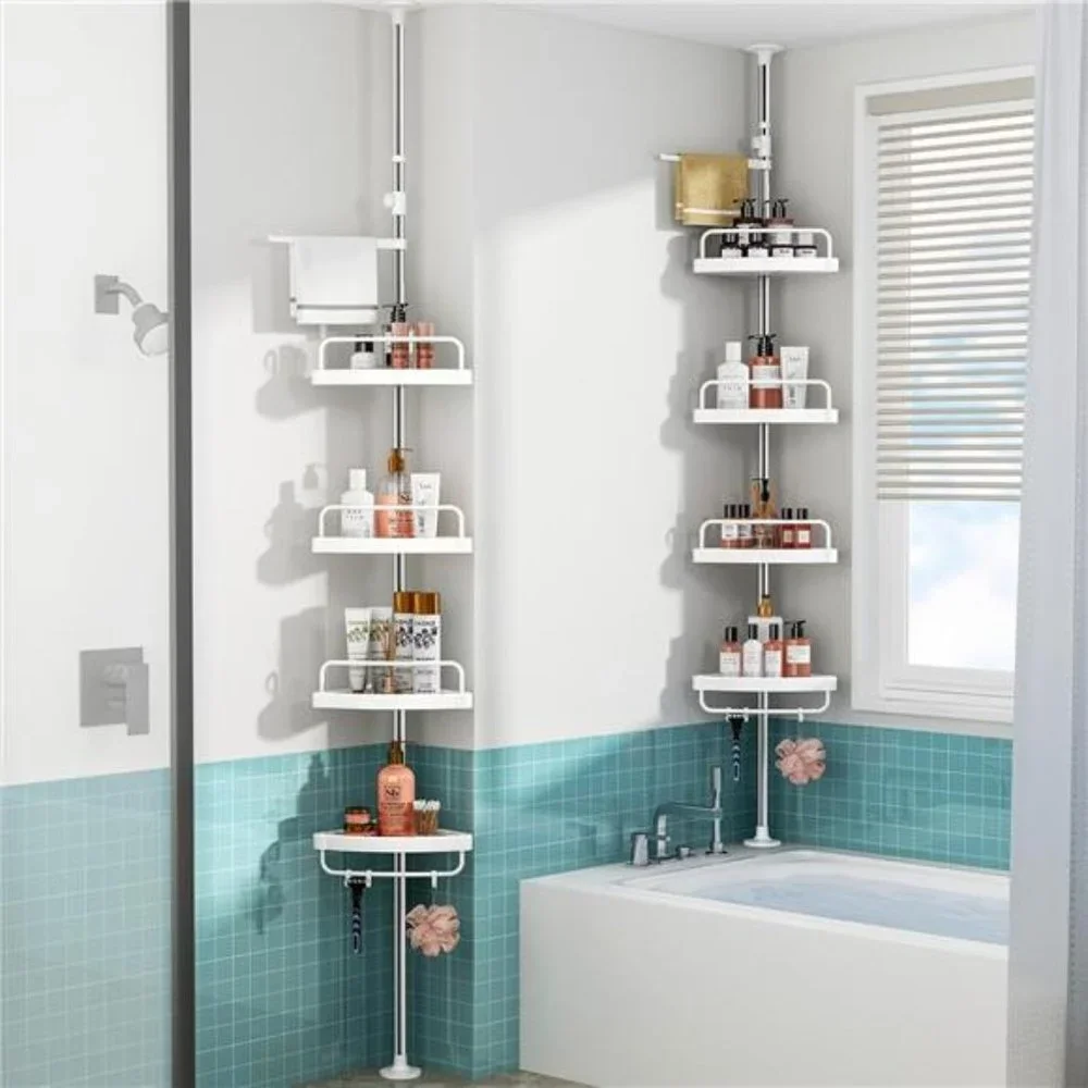 Corner Shower Caddy Tension Pole: Rustproof Shower Organizer